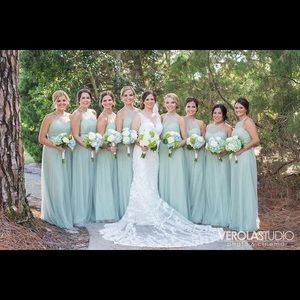 Mint colored floor length dress